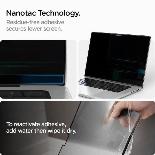 Alt view image 5 of 7 - SafeView Screen Protector for MacBook Pro 14" M1-M5 Series | Privacy filter blocks side-angle views, anti-glare, easy install, magnetic attachment, precise cutouts and webcam clearance