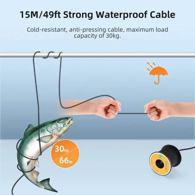 Alt view image 4 of 6 - Underwater Fishing Camera 7 inch LCD Monitor Fish Finder 1000TVL | Waterproof Fishing Camera, 12pcs Infrared Lights, 4500mAh 8H Battery, Sun Visor, Portable Case For Lake, Boat, Ice Fishing