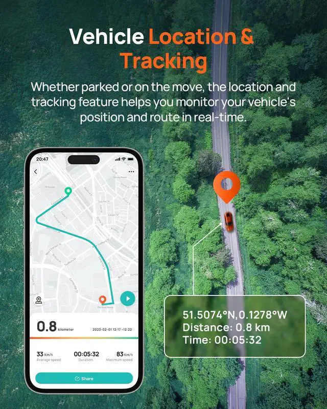 Alt view image 6 of 7 - UP05 4G Hardwire Kit with SIM Card, 4G Support, Type-C for Dash Cam A510, X800, A810S, T800, A810 Lite, 12V-30V to 5V/2.4A, Remote Monitoring, Low Voltage Protection, 24H Parking Mode