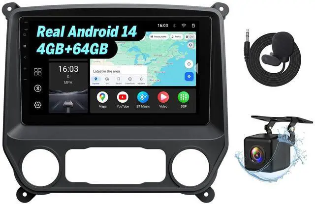 Main image of 4+64GB 10.1" GMSX7A Car Stereo for Chevy Silverado GMC | CarPlay Bluetooth 5.4 swc support plug and play Android 14 for Chevy Chevrolet Silverado 2014-2018