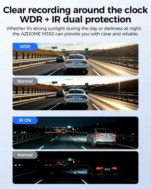 Alt view image 4 of 7 - M350 4 Channel 360 Dash Cam Front 2.5K,1080P Rear Left Right Camera for Cars, IR Night Vision Built-in GPS with Find My Voice Control, 5G WiFi,Supercapacitor,24/7 Recording,128GB (64, GB)
