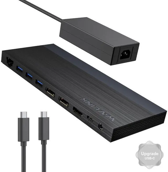 Main image of Laptop Docking Station, Triple Monitors Dock,Dual DisplayPort,HDMI | Single 4K@144Hz, 130W PD Charger, 3×USB-C/A 10Gb, 3×USB-A 5Gb, Gigabit Ethernet and Mic/Audio, Compatible with Windows Only