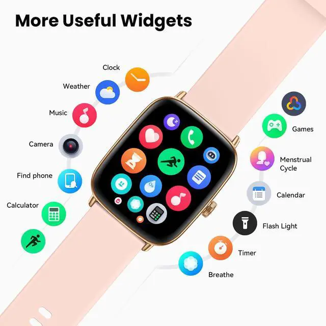 Alt view image 7 of 7 - Smart Watch for Women Answer Phone Health Monitoring with 2 Bands | 10-Day Long Battery Life,Fast Charge, Sleep Monitoring, All-day Activity Tracking, IP68 Waterproof, 100+ Watch Face