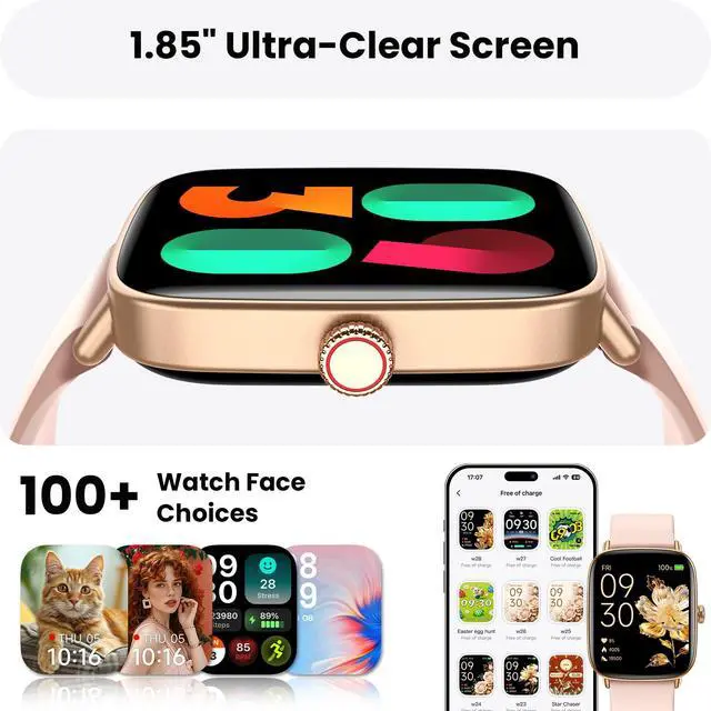 Alt view image 5 of 7 - Smart Watch for Women Answer Phone Health Monitoring with 2 Bands | 10-Day Long Battery Life,Fast Charge, Sleep Monitoring, All-day Activity Tracking, IP68 Waterproof, 100+ Watch Face