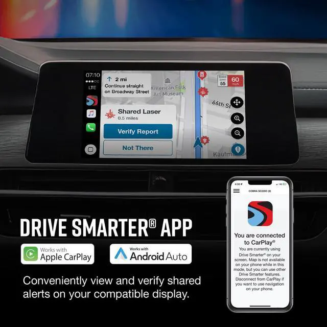 Alt view image 5 of 7 - Smart Dual View Front and Rear Dash Cam (SC 250R), True 4K Resolution | 360 Alerts, Parking Live View, Incident Reports, Emergency Mayday, 32 GB SD Card Included, CarPlay & Android Auto
