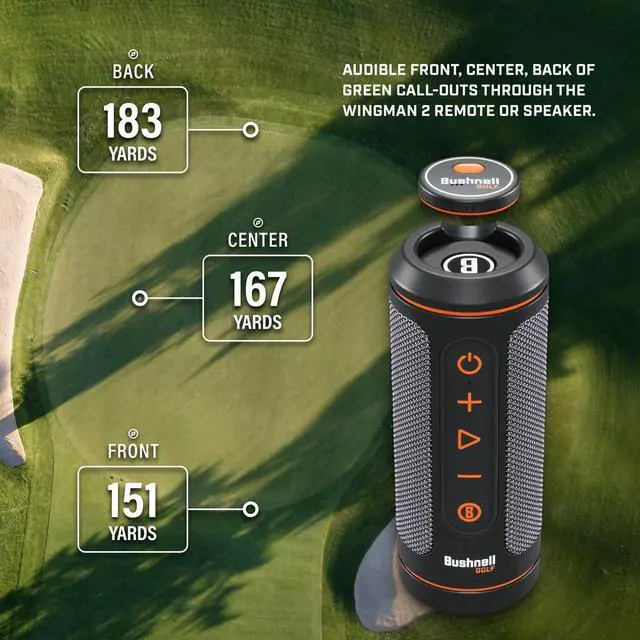 Alt view image 6 of 7 - Bushnell Wingman 2 Golf GPS Speaker Protective Pouch Bundle | Audible GPS & Remote, Music, BITE Magnetic Cart Mount, 40,000+ Courses, 14+ Hours Battery & External Battery Indicator
