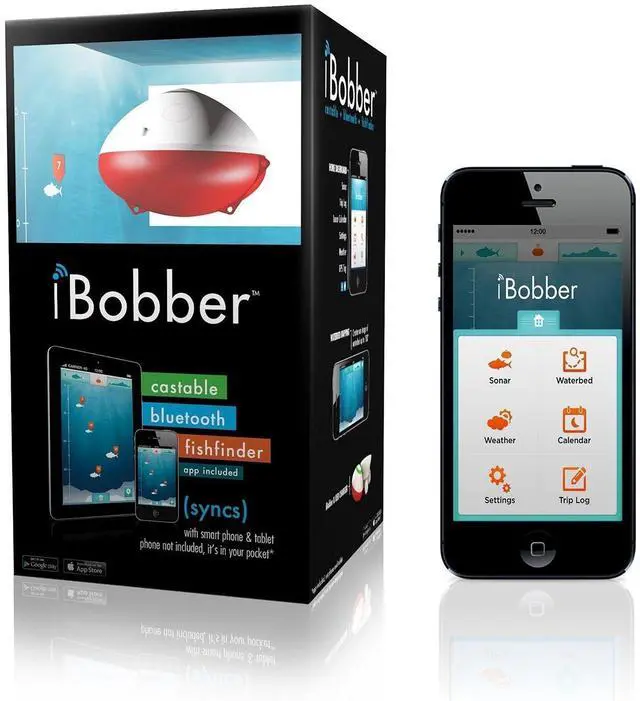 Main image of iBobber portable wireless bluetooth fish finder depth finder with depth range of 135 feet 10+ hrs battery life with IOS & Android App Wireless and Watch App