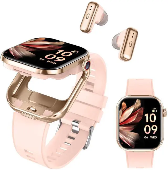 Main image of Smart Watch with Earbuds,2.02" HD Screen,2 in 1 Smart Watches for Women,Waterproof Fitness Tracker Watch with Wireless Earphone Compatible for Android iOS with Sports Monitor Sleep