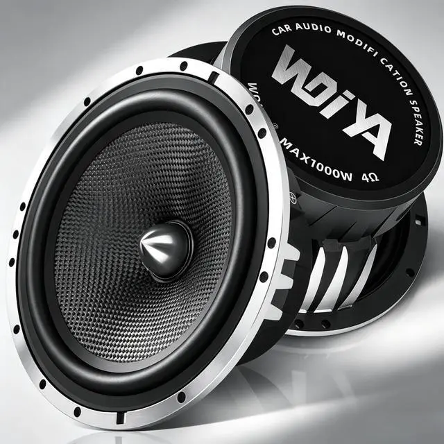 Main image of Upgrade 6.5" Car Speakers 1000W Peak Power - High-Performance Carbon Fiber Cone Woofers, Bullet Head Design for Clear Bass & Stereo Sound, Door Audio System (2 Speakers)