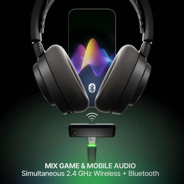 Alt view image 4 of 7 - Arctis Nova 7X Wireless Gen 2 Gaming Headset - Real-Time App Control, 50+ HR Play, Neodymium Drivers, Mix 2.4GHz/Bluetooth, Xbox, PC, PS5/PS4, Switch 1/2, Mobile - Black