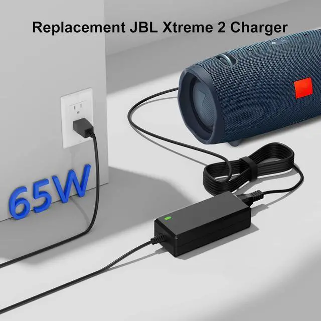 Alt view image 2 of 7 - 19V Replacment for JBL Xtreme 2 Charger Compatible with JBL Xtreme, Xtreme 2, Boombox 1/2, Extreme Portable Wireless Bluetooth Waterproof Speaker 8.8FT Replacment for JBL Speaker Power Cord