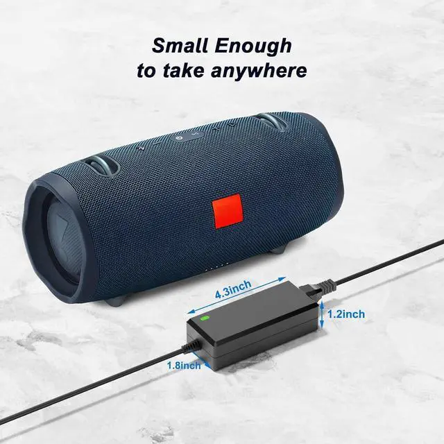 Alt view image 4 of 7 - 19V Replacment for JBL Xtreme 2 Charger Compatible with JBL Xtreme, Xtreme 2, Boombox 1/2, Extreme Portable Wireless Bluetooth Waterproof Speaker 8.8FT Replacment for JBL Speaker Power Cord