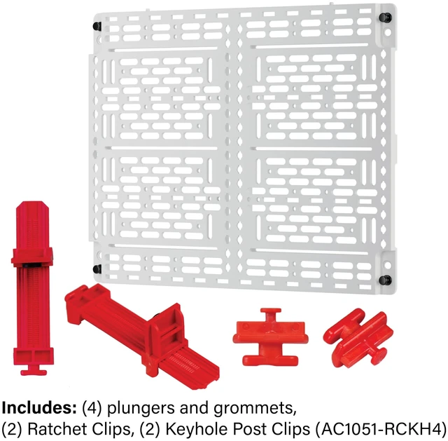 Alt view image 4 of 6 - Legrand OnQ Universal Mounting Plate 10 Inch, Secure Devices In Structured Media Enclosure, With 2 Ratchet Clamps, Recessed Wall Plate To Organize Cable, White, AC1040F