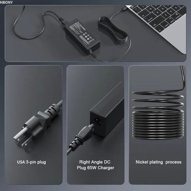 Alt view image 3 of 7 - 65W USB C Laptop Charger Compatible with Lenovo Thinkpad Laptop Charger | 65W USB C Charger T14 T14s X1 Think pad, Yoga Computer Charger 7i, 65 Watt Replacement Type C Chromebook Power Cord Adapter