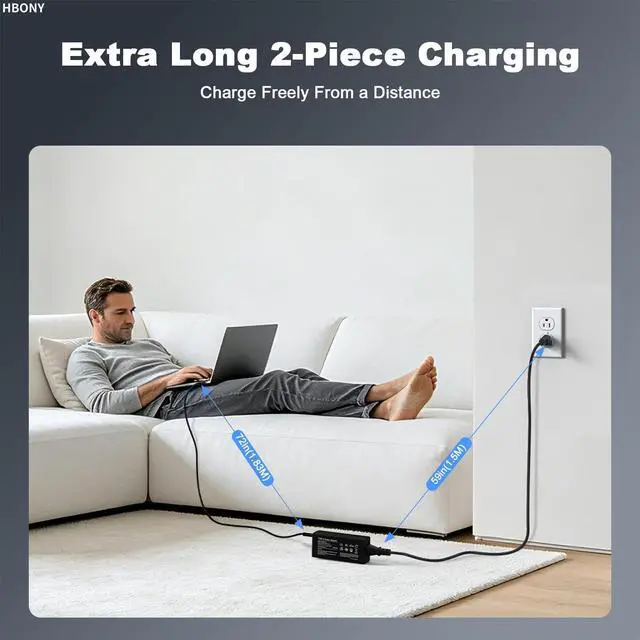 Alt view image 4 of 7 - 65W USB C Laptop Charger Compatible with Lenovo Thinkpad Laptop Charger | 65W USB C Charger T14 T14s X1 Think pad, Yoga Computer Charger 7i, 65 Watt Replacement Type C Chromebook Power Cord Adapter