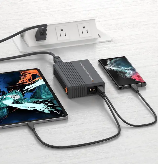 Alt view image 7 of 7 - 330W Compact Universal Gaming Laptop Charger, DC + 2 USB-C