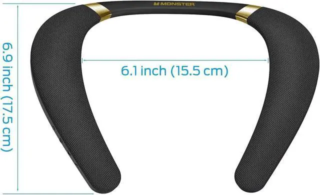 Alt view image 3 of 7 - Boomerang Neckband Bluetooth Speaker, Neck Wireless Wearable Speaker with 12H Playtime, True 3D Stereo Sound, Portable Soundwear, IPX7 Waterproof, for Home Sport Outdoor
