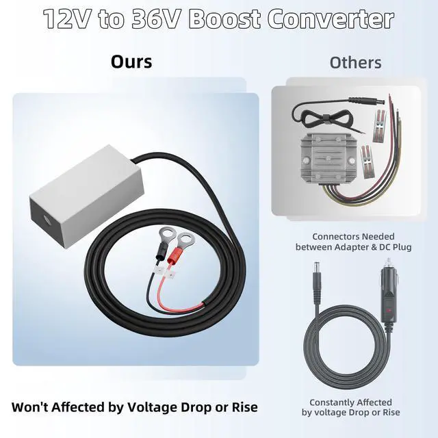 Alt view image 4 of 6 - Starlink Mini 12V Battery Adapter with Step Up Converter, Battery O Ring Cable to DC Female 12V-24V to 36V Step Up Booster
