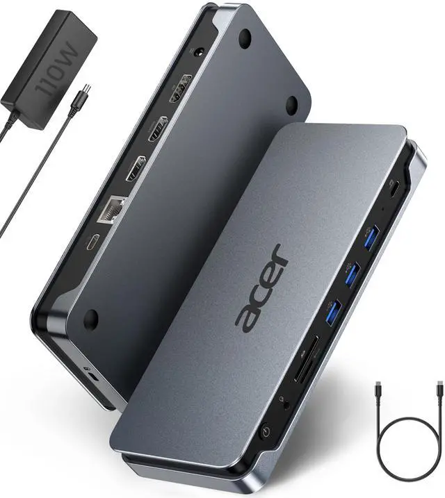 Main image of 13-in-1 Laptop Docking Station, USB-C 3 Display Docking (2 HDMI+1 DP) | 100W Laptop Charging, 5Gbps USB-A/C, 1Gbps LAN, Requires Full-Featured USB-C Port, Windows Compatible,macOS Supports Only SST