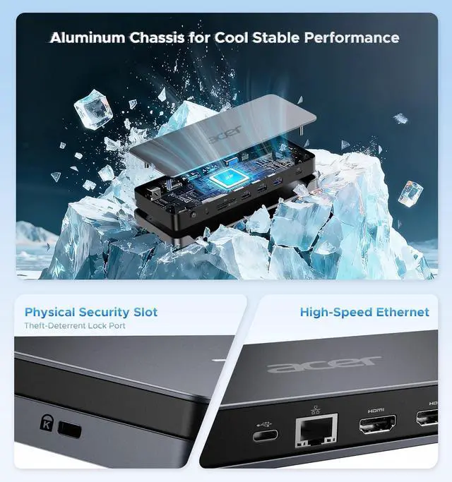 Alt view image 6 of 7 - 13-in-1 Laptop Docking Station, USB-C 3 Display Docking (2 HDMI+1 DP) | 100W Laptop Charging, 5Gbps USB-A/C, 1Gbps LAN, Requires Full-Featured USB-C Port, Windows Compatible,macOS Supports Only SST