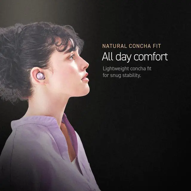 Alt view image 7 of 7 - Reference Class HiFi Wireless Earbuds,Dolby Atmos with Head Tracking,Adaptive Noise Cancelling,3 Device Multipoint, 10-hr Battery,Wireless Charging Improved Fit -EAH-AZ100-V (Moonlight Lilac)