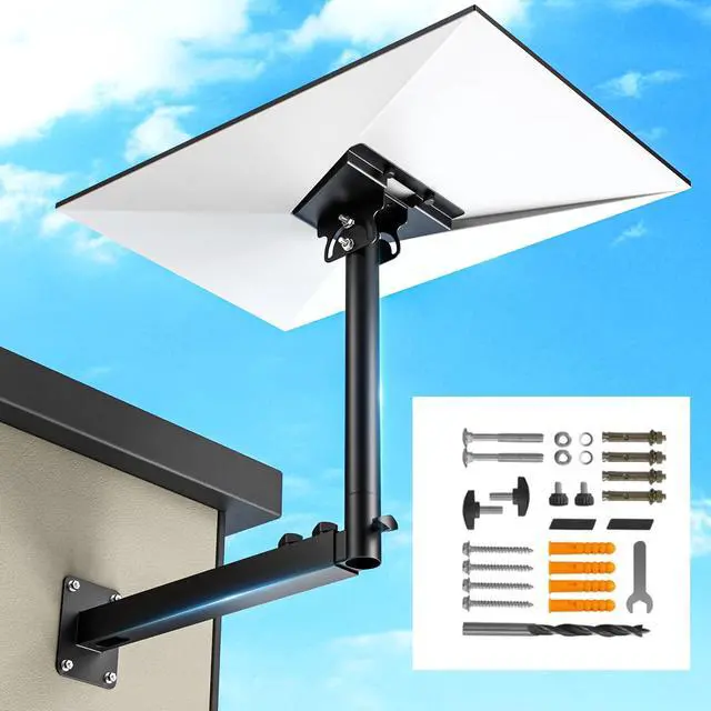 Main image of Starlink Mount Compatible with Starlink Standard 4/4X/V3 | Heavy Duty 0-180° Adjustable Pipe Adapter, Universal Extension Pole & Long Wall Starlink Mount