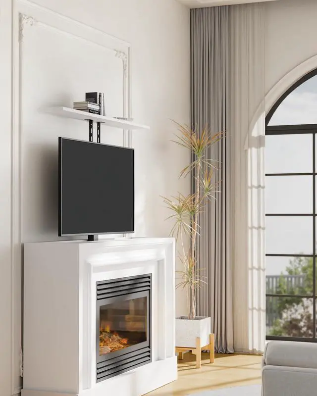 Alt view image 6 of 7 - Motorized TV Lift for 37-65 inch TVs | Ceiling&Vertical TV Lift Mechanism,RF Remote&Smart Phone&Voice Control via WiFi,Load Capacity of 132LBS,Max VESA 600*400