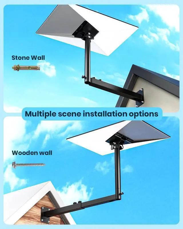 Alt view image 6 of 7 - Starlink Mount Compatible with Starlink Standard 4/4X/V3 | Heavy Duty 0-180° Adjustable Pipe Adapter, Universal Extension Pole & Long Wall Starlink Mount