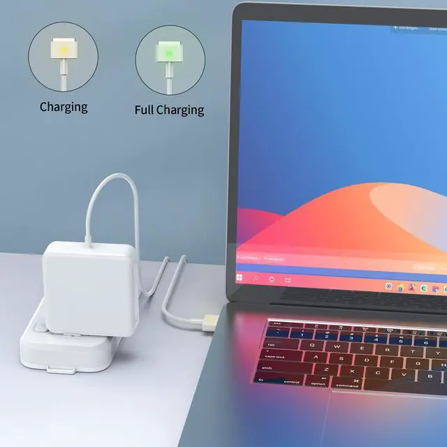 Alt view image 6 of 7 - MacBook Air Charger - 45W Magnetic T-Tip Power Adapter (2012-2017) | Premium QualityT-Tip Connector w/ LED & 6FT Cord, for MacBook Air 11/13" 2012-2017, Model A1435/A1436/A1465/A1466