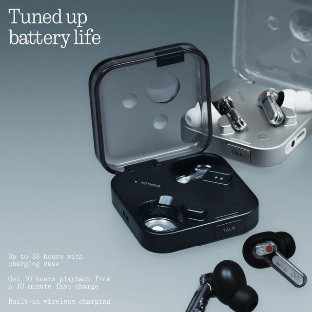 Alt view image 6 of 7 - Ear (3) Wireless Earbuds Super Mic 45dB Hybrid Active Noise Cancelling Bluetooth Headphones Hi-Res 6 Mics, 12mm Dynamic Bass Boost, Dual Connect ANC Sport Ear Buds for iPhone Android, White