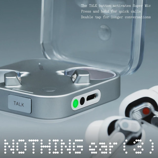 Alt view image 3 of 7 - Ear (3) Wireless Earbuds Super Mic 45dB Hybrid Active Noise Cancelling Bluetooth Headphones Hi-Res 6 Mics, 12mm Dynamic Bass Boost, Dual Connect ANC Sport Ear Buds for iPhone Android, White