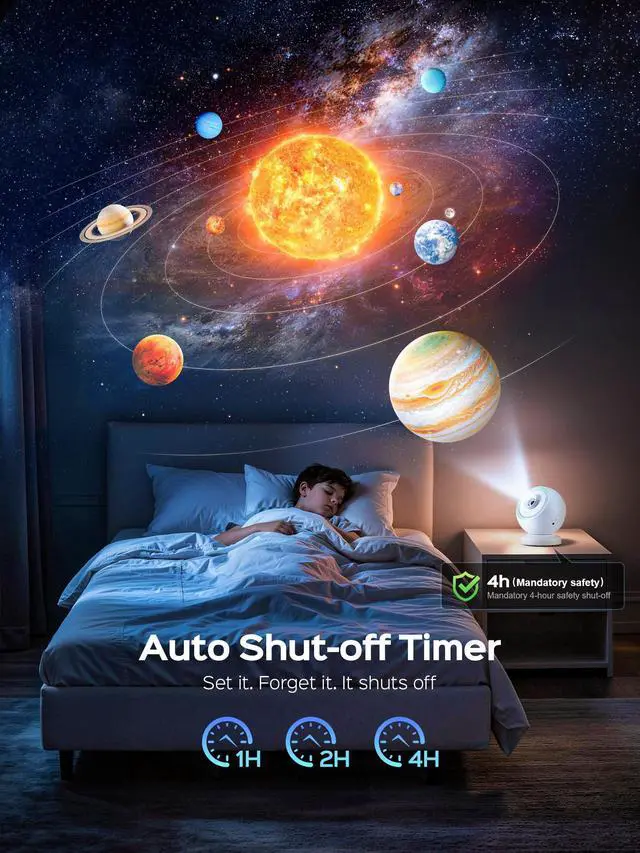 Alt view image 6 of 7 - Galaxy Projector for Bedroom with 29 Soothing Sounds Machine, 16 in 1 HD Disc Star Planetarium Projector Galaxy Light, Remote Timer Bluetooth Speaker, Ceiling Night Light Gifts for Boys