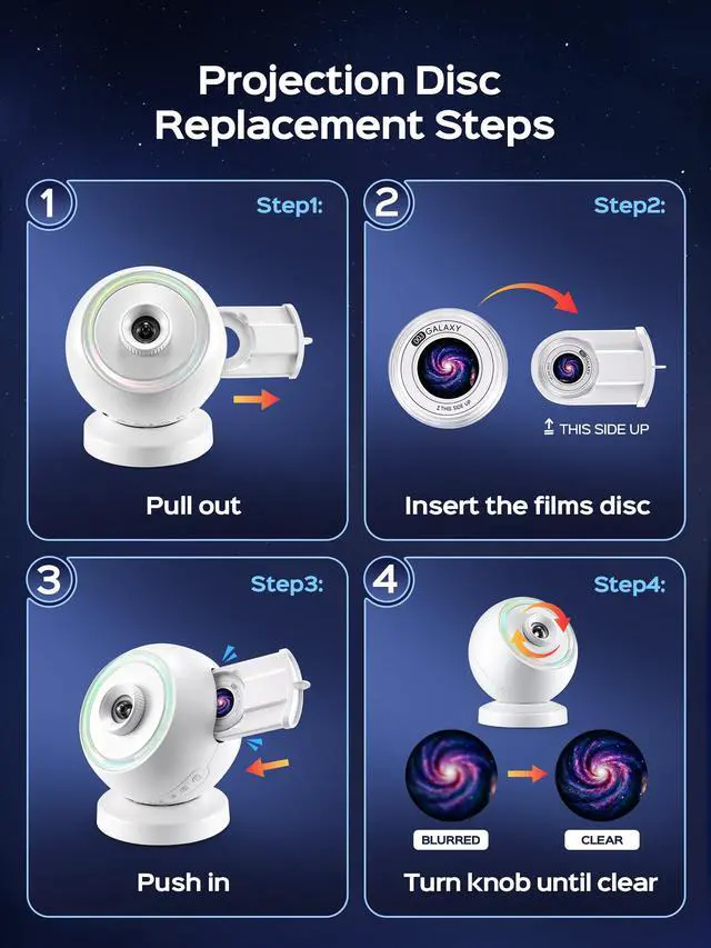 Alt view image 7 of 7 - Galaxy Projector for Bedroom with 29 Soothing Sounds Machine, 16 in 1 HD Disc Star Planetarium Projector Galaxy Light, Remote Timer Bluetooth Speaker, Ceiling Night Light Gifts for Boys