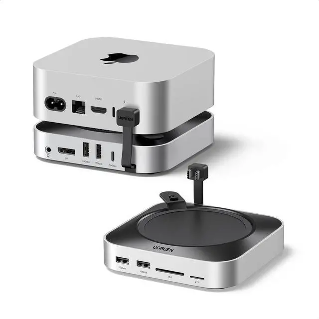 Main image of Mac mini M4 Dock DP Hub 4K@144Hz with NVMe Enclosure | 10G USB-A/C, SD/TF slots, audio port, M.2 NVMe enclosure, for Mac mini M4/M4 Pro 2024