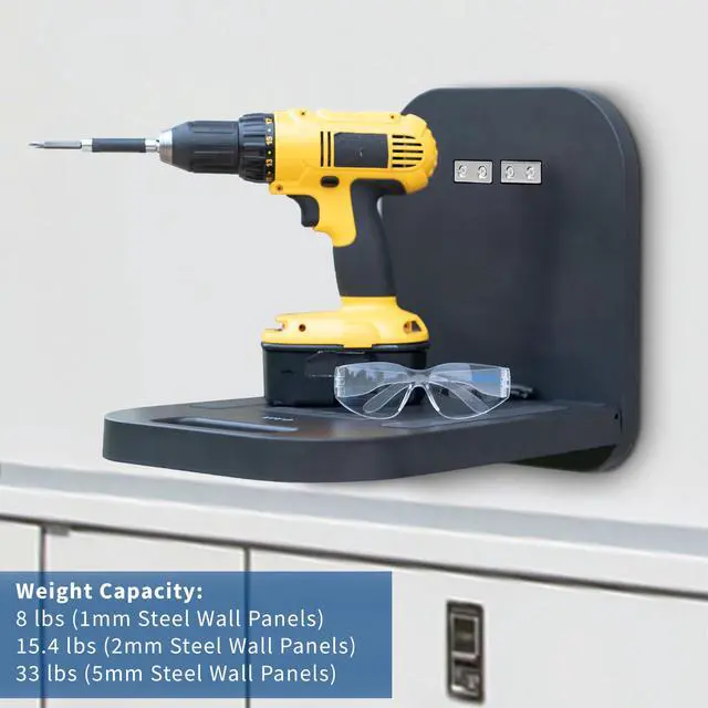 Alt view image 6 of 7 - Black Magnetic 12 x 13 inch Portable Laptop Workstation, DESK-MAG01 | Notebook/Tablet Shelf, Utility Platform, Hands-Free Compact Desk, Attaches to Flat Steel Surfaces