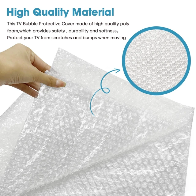 Alt view image 3 of 6 - Foam Flat Screen TV Cover and Bubble TV Protective Cover, Fits Up to 65" TV 65"W X 37"H,Flat Screen TV Protection During House Moving,Home Renovation, or Storing(1×Foam and 1×Bubble)