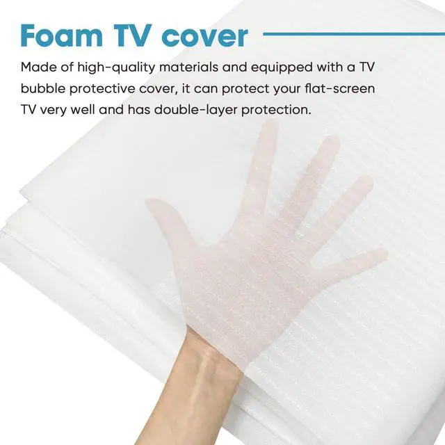 Alt view image 5 of 6 - Foam Flat Screen TV Cover and 4 Foam large corner protectors Fits 65''TV | 65"W X 37"H, Flat Screen TV Protection During House Moving,Home Renovation, or Storing