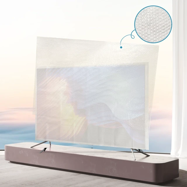 Alt view image 5 of 6 - Foam Flat Screen TV Cover and Bubble TV Protective Cover, Fits Up to 65" TV 65"W X 37"H,Flat Screen TV Protection During House Moving,Home Renovation, or Storing(1×Foam and 1×Bubble)