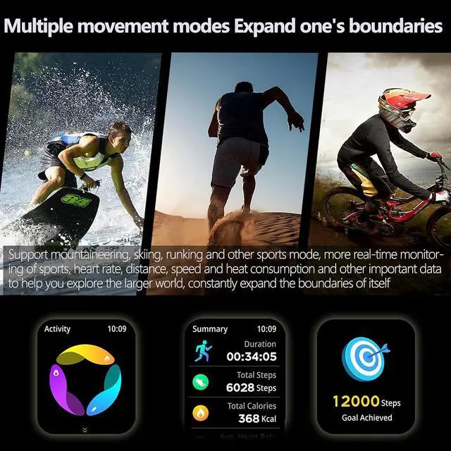 Alt view image 7 of 7 - Military Smart Watch with Earbuds for Men and Women,2'' Tactical Display,Sport Modes,Fitness Tracker,Heart Rate,Answer/Make Call, Sleep Monitor, SmartWatch Built-in Headphone Combo,iOS & Android