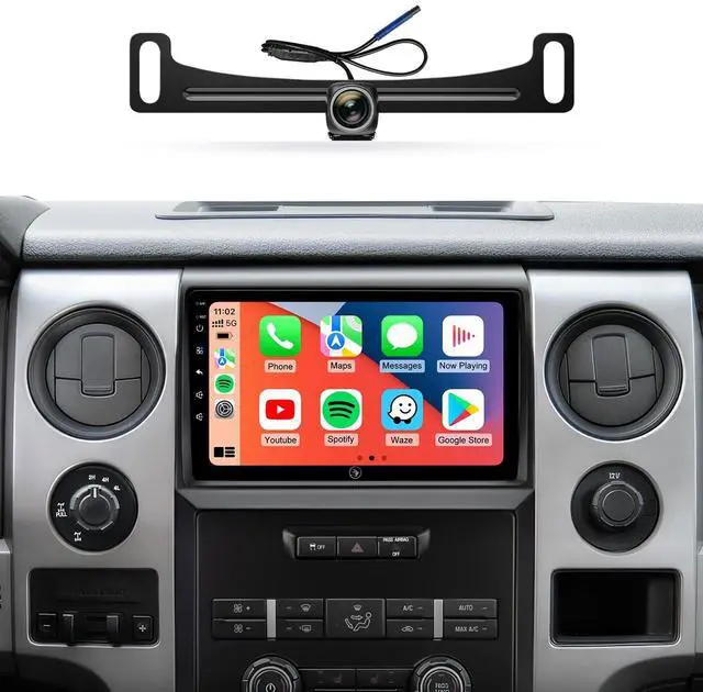 Main image of Car Radio Stereo for Ford F150 2009-2014, Wireless CarPlay Android Auto | 9 Inch HD touchscreen, 5G WiFi GPS Navigation, phone link, Bluetooth FM AM AM SWC, 1080P backup camera