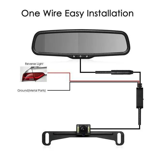 Alt view image 6 of 7 - OEM Rear View Mirror Camera with 4.3 Monitor: Super Night Vision | Easy to Install, Smooth Live View with IP 68 Waterproof Backup Camera for Car, Rearview Mirror for Parking Driving Safety