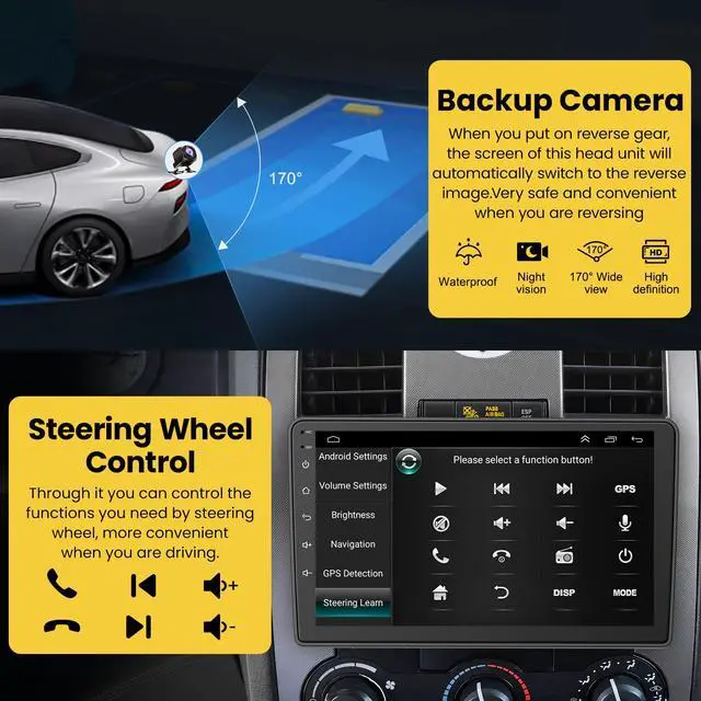 Alt view image 5 of 7 - 4GB RAM + 64GB ROM Android Car Radio for Dodge Ram 1500/2500/3500 2006 2007 2008, for Dodge Durango 2005 2006 2007 2008, 9" Touchscreen with Wireless Carplay & Android Auto & Bluetooth