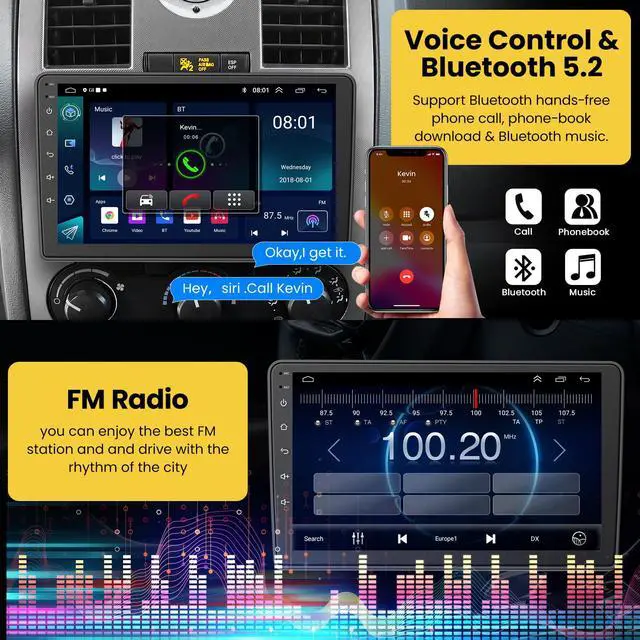 Alt view image 6 of 7 - 4GB RAM + 64GB ROM Android Car Radio for Dodge Ram 1500/2500/3500 2006 2007 2008, for Dodge Durango 2005 2006 2007 2008, 9" Touchscreen with Wireless Carplay & Android Auto & Bluetooth