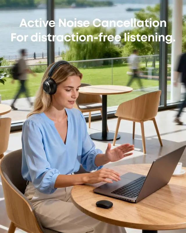 Alt view image 7 of 7 - Anker Space One Pro Wireless Over-Ear Headphones, Foldable Design | Adaptive Active Noise Cancelling, 60H Playtime, Hi-Res LDAC, multipoint connection, 6-Mic Calls, 5-Min Charge for 8 Hrs