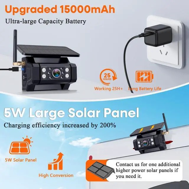 Alt view image 5 of 7 - Wireless Backup Camera Magnetic for Truck: 1 Minute Easy Install HD 1080P | Rear View Camera Solar - Portable Rechargeable 5 Inch Monitor System for Car Truck SUV RV Trailer Camper Y02