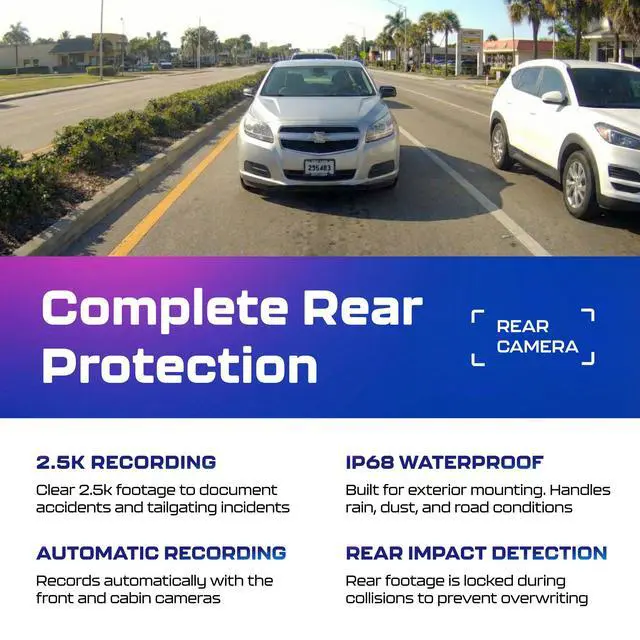 Alt view image 7 of 7 - M550 Three-Channel 4K Dash Cam, 3.19" Screen, Interior IR Camera | IR Night Vision, 24H Parking Mode, Built-In GPS and WiFi, Three-Mode Parking Monitor, Three-Channel Recording