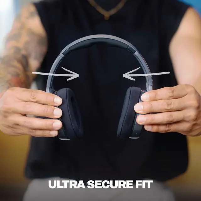 Alt view image 6 of 7 - Crusher 540 Active Wireless Sensory Bass Headphones - True Black | Bluetooth, Noise Isolating Over-Ear Secure Fit, Sweat and Water Resistant, 40 Hours Battery, Working Out, Gym, Fitness