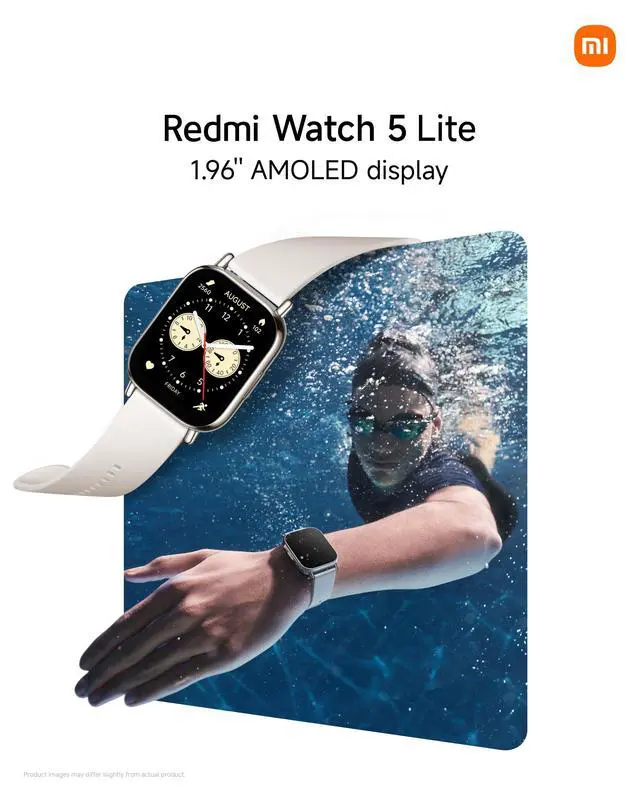 Alt view image 7 of 7 - Redmi Watch 5 Lite Global 1.96" Amoled Up to 18 Days Battery GNSS Dual Mic 150+ Workout Modes 5ATM Water Resistance Heart Rate Sensor (Black)