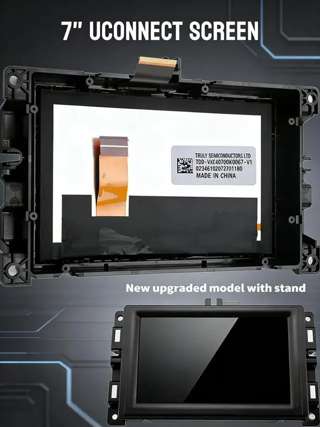 Alt view image 4 of 7 - 7" Uconnect Screen Replacement LCD Display for Jeep Compass Renegade 2017-2021 TDO-WXGA0700K00057-V1 TDO-WXGA0700K00033-V2 Radio Screen with Bracket