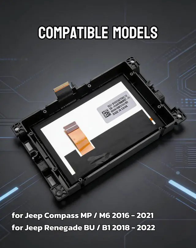 Alt view image 3 of 7 - 7" Uconnect Screen Replacement LCD Display for Jeep Compass Renegade 2017-2021 TDO-WXGA0700K00057-V1 TDO-WXGA0700K00033-V2 Radio Screen with Bracket